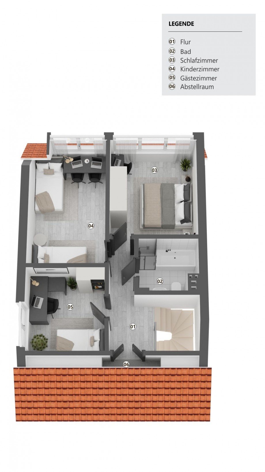 Grundriss OG Reihenmittelhaus Gifhorn