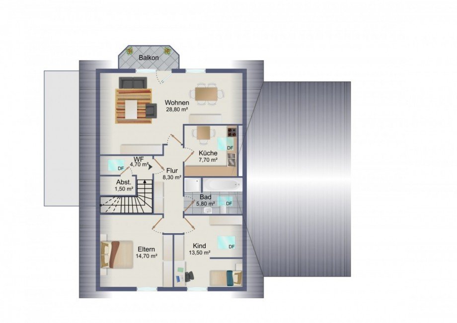 Grundriss OG Einfamilienhaus Wesendorf
