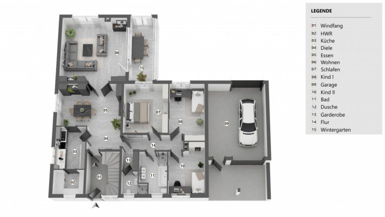 Grundriss EG Wolfsburg Zweifamilienhaus Viel Platz zum Leben! Attraktives Zweifamilienhaus mit Wintergarten, Kamin und gro�z�gigem Garten!