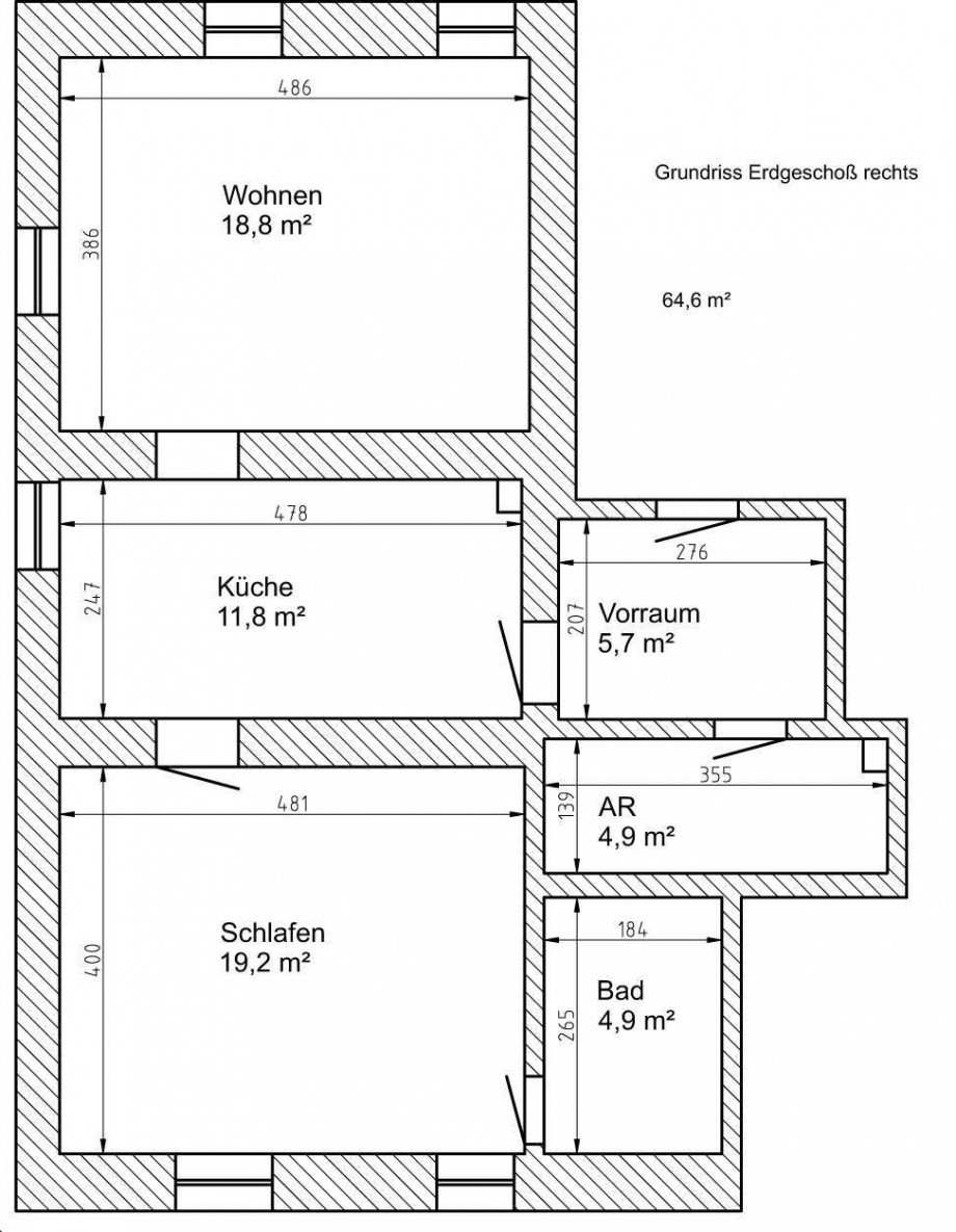 Grundriss EG rechts Mehrfamilienhaus Wettmershagen